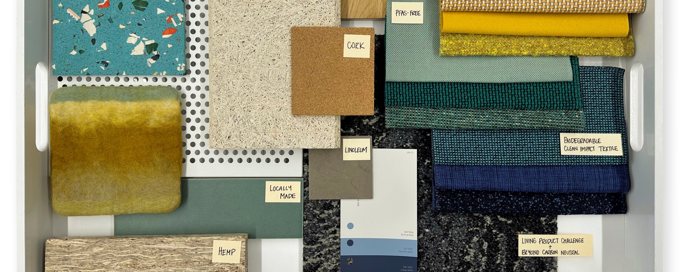 An assortment of sustainable materials